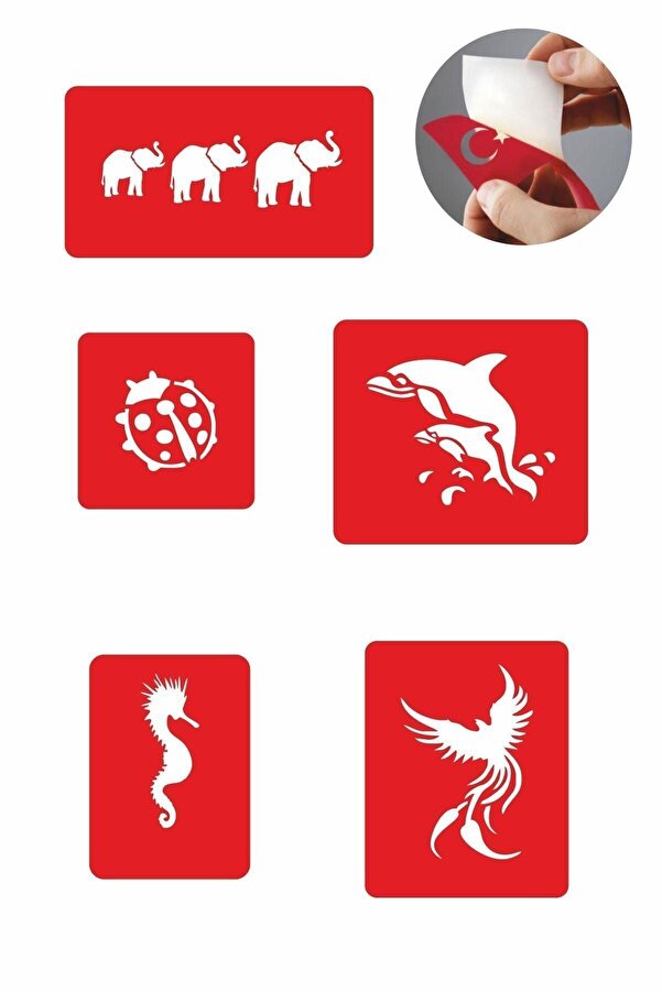 Ai̇rbrush Tattoo Deni̇zler Aşkına 5 Adet Geçi̇ci̇ Dövme Kına Şablonu