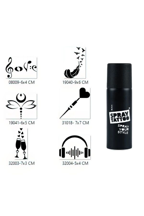 Ai̇rbrush Tattoo Holi̇day Tasarımlar Spray Tattoo Geçi̇ci̇ Sprey Dövme Seti̇