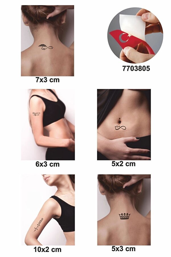 Ai̇rbrush Tattoo Hayatınızı Taçlandırın 5 Adet Geçi̇ci̇ Dövme Kına Şablonu