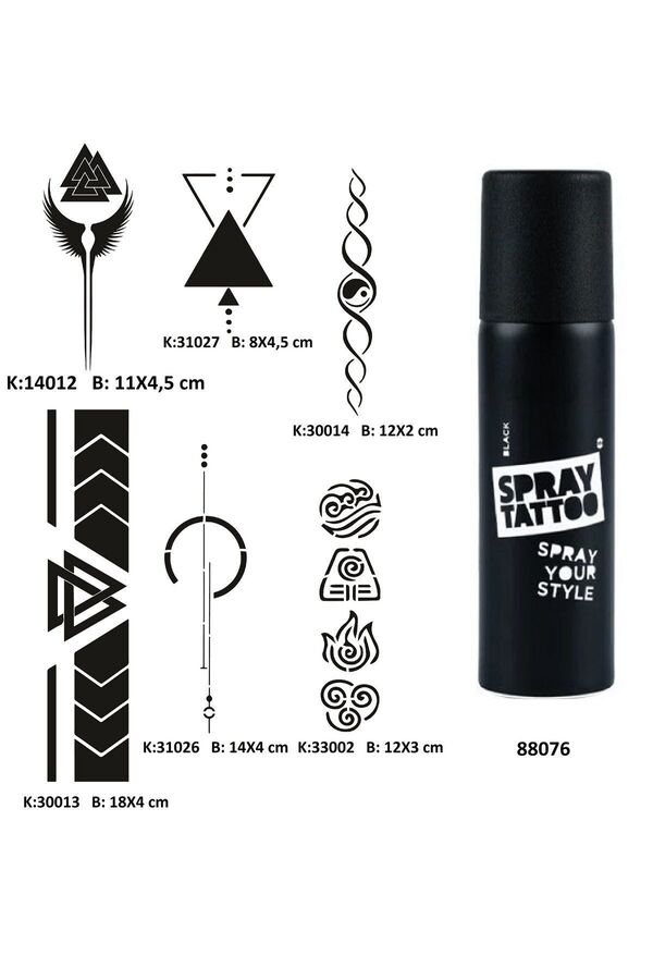 Ai̇rbrush Tattoo Şeri̇t Sırt Bacak Spray Tattoo Geçi̇ci̇ Dövme Seti̇ Dark Sprey Dövme Ki̇ti̇