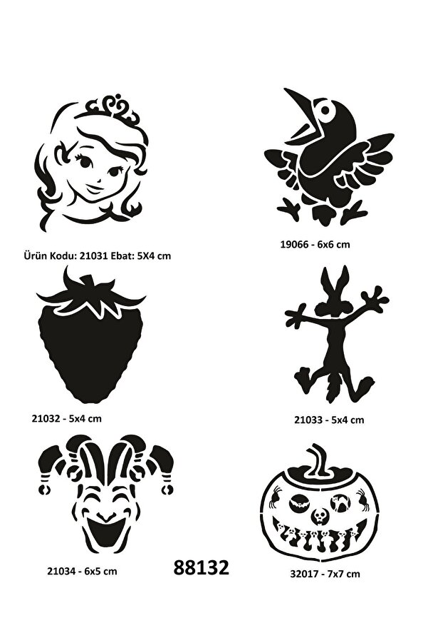 Ai̇rbrush Tattoo Çocuksu Semboller 6 Adet Geçi̇ci̇ Dövme Kalıbı Spreysi̇z Sadece Şablon