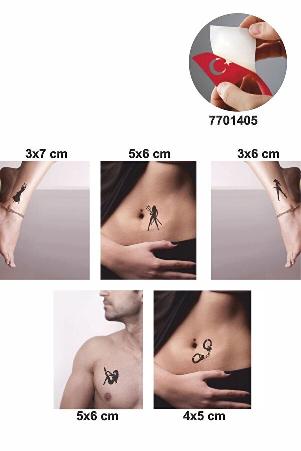Ai̇rbrush Tattoo Kızlar Parti̇si̇ 5 Adet Geçi̇ci̇ Dövme Kına Şablonu