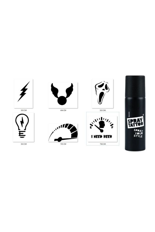 Ai̇rbrush Tattoo Hızlı Modeller Spray Tattoo Geçi̇ci̇ Si̇yah Sprey Dövme Seti̇