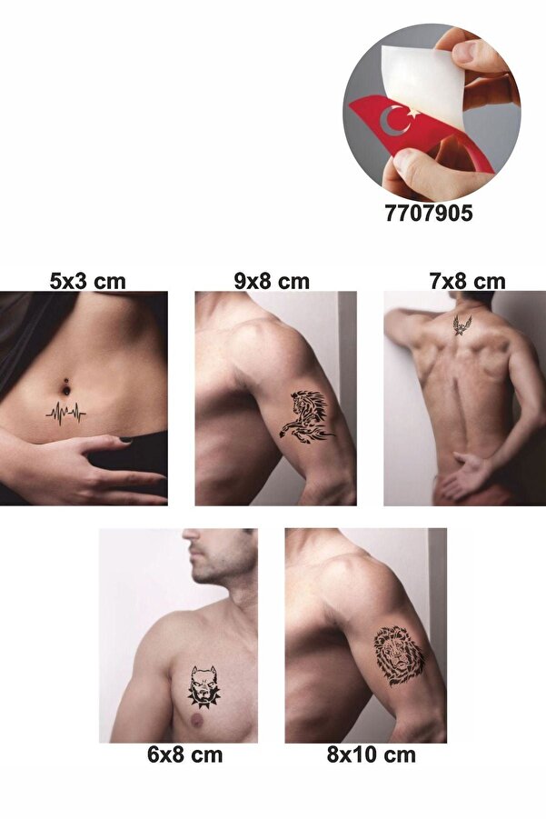 Ai̇rbrush Tattoo Şahlanan At 5 Adet Geçi̇ci̇ Dövme Kına Şablonu
