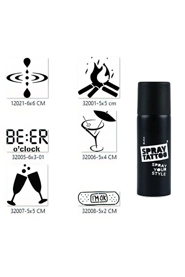 Ai̇rbrush Tattoo Summer Taç Spray Tattoo Geçi̇ci̇ Sprey Dövme Seti̇