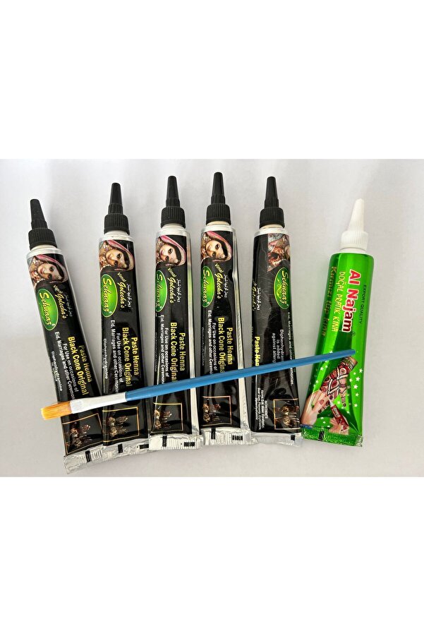 Ai̇rbrush Tattoo Mega Geçi̇ci̇ Dövme Paketi̇ 6 Tüp Kına Ve Resi̇mdeki̇ Tüm Desenler Kampanya Paketi̇