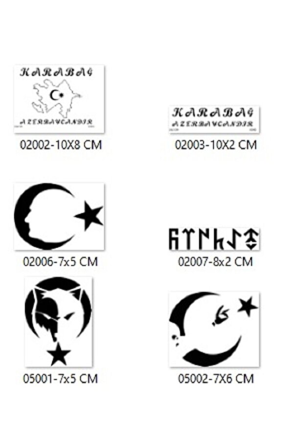 Ai̇rbrush Tattoo Azeri̇ Türk Tasarımları Geçi̇ci̇ Dövme Şablonu Seti̇ Sadece Desen
