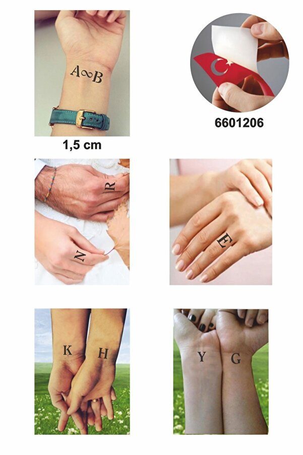 Ai̇rbrush Tattoo Düz Font Kare Harf Geçi̇ci̇ Dövme Şablonu