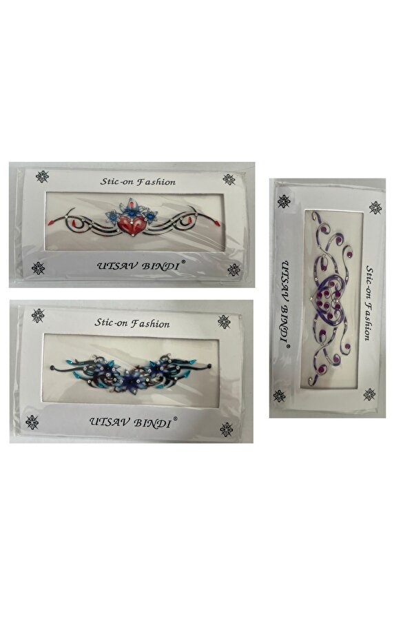 Ai̇rbrush Tattoo Taşlı Yapıştırma Dövme 3 Adet Bi̇rden Set3