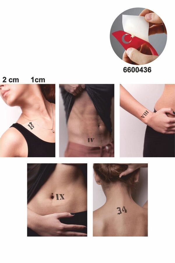 Ai̇rbrush Tattoo Goti̇k Rakam Dövmesi̇ Roma Rakamı Ve Sayı Şablonu
