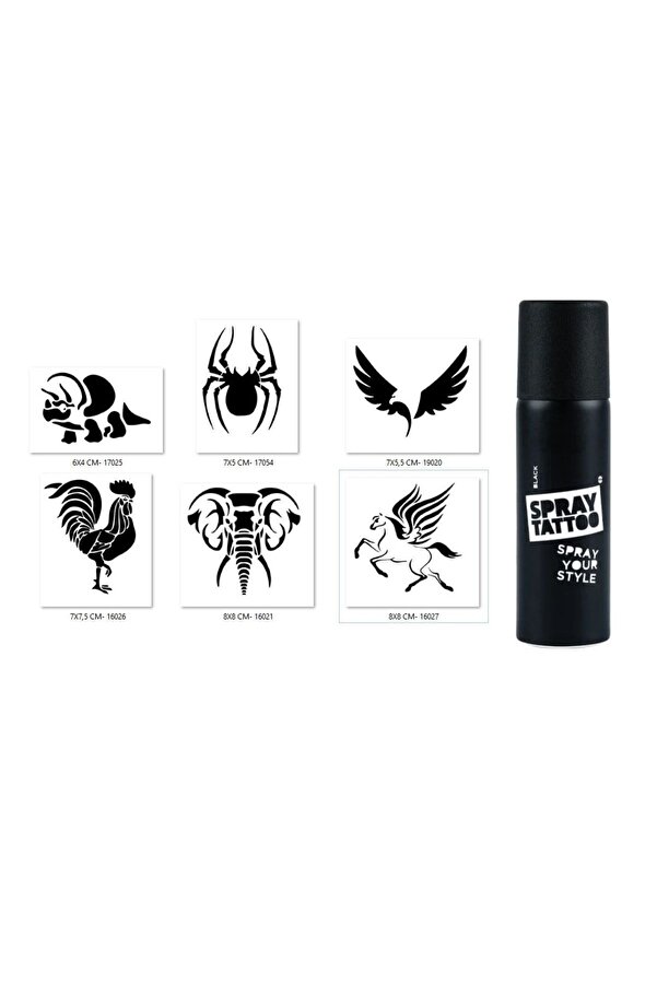 Ai̇rbrush Tattoo Di̇nazor Horoz Spray Tattoo Geçi̇ci̇ Sprey Dövme Seti̇