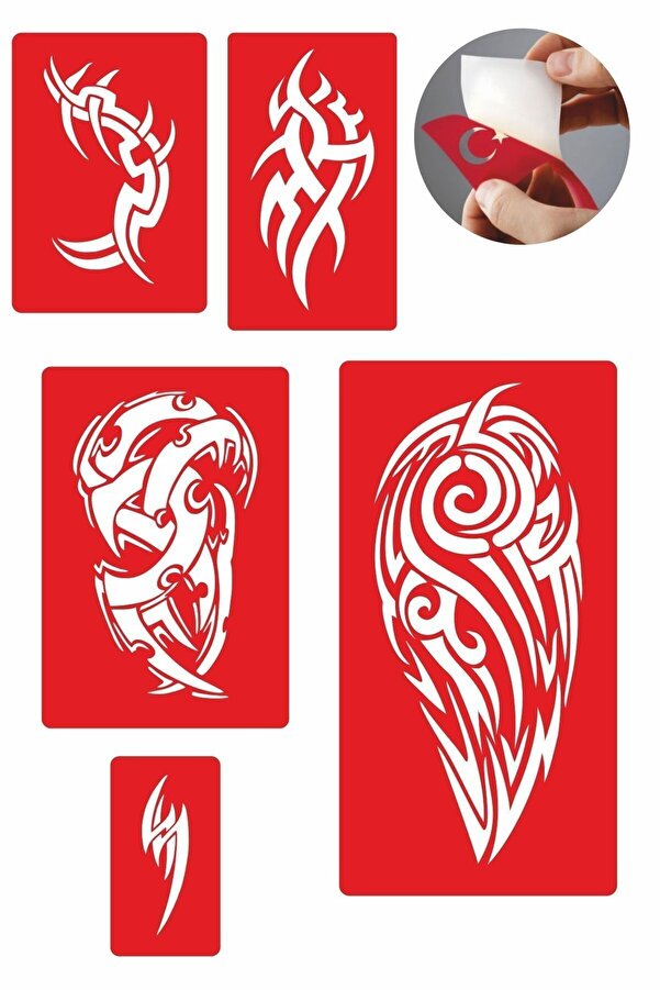 Ai̇rbrush Tattoo 5 Adet Geçi̇ci̇ Dövme Kına Şablonu