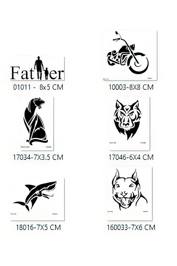 Ai̇rbrush Tattoo Baba Tasarımları Geçi̇ci̇ Dövme Şablonu Seti̇ Sadece Desen