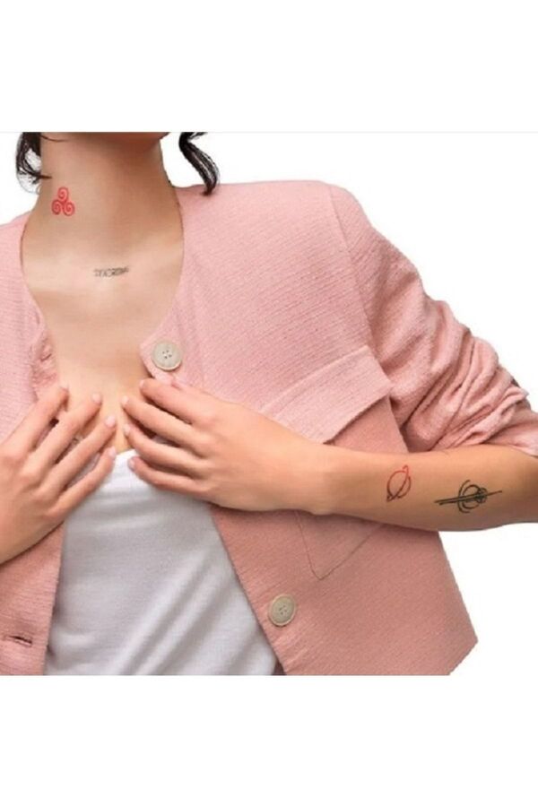 One Spray Tattoo Spray Tattoo Kırmızı Geçi̇ci̇ Sprey Dövme Şablon Hedi̇yeli̇