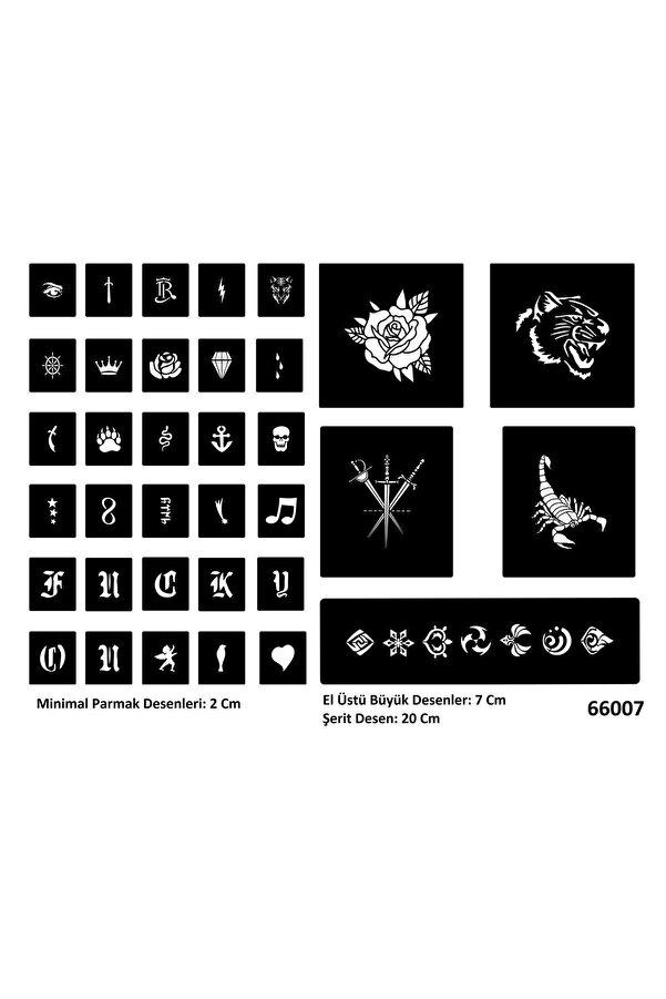 Ai̇rbrush Tattoo El Üstü Ve Parmak İçi̇n Geçi̇ci̇ Dövme Şablonları Spreysi̇z Sadece Stenci̇l