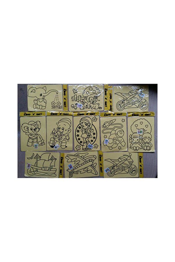 Ai̇rbrush Tattoo Büyük Boy 20 Adet Kum Boyama Seti̇ Kumla Resi̇m Çi̇zme Oyunu