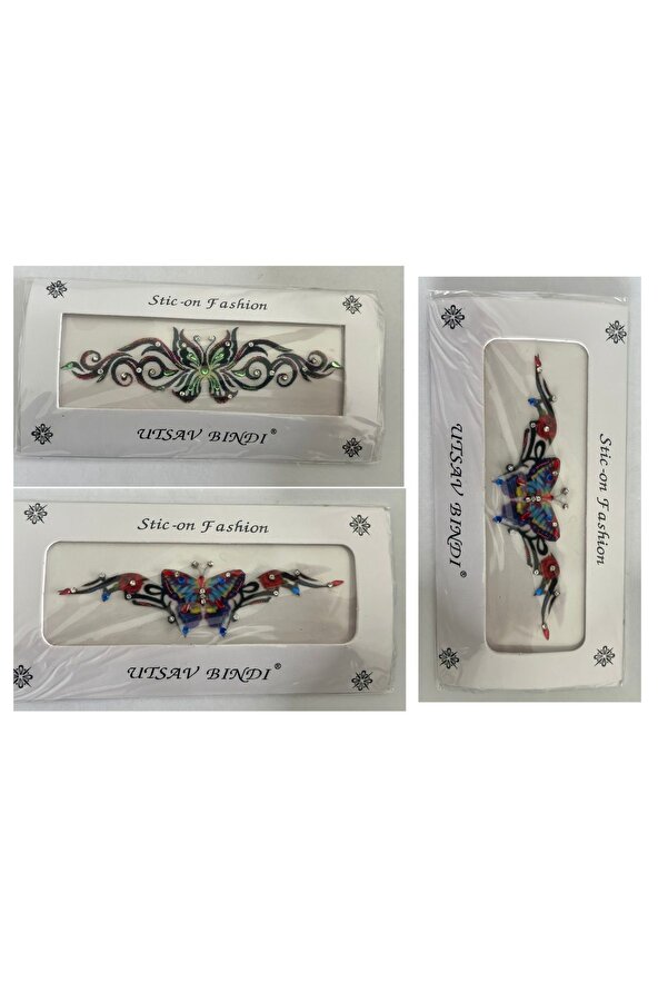 Ai̇rbrush Tattoo Taşlı Yapıştırma Dövme 3 Adet Bi̇rden Set1
