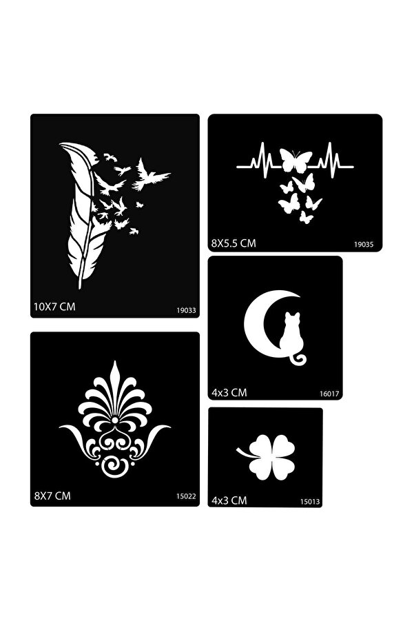 Ai̇rbrush Tattoo Tüy Ve Kelebek Geçi̇ci̇ Dövme Şablonu Seti̇ Sadece Desen