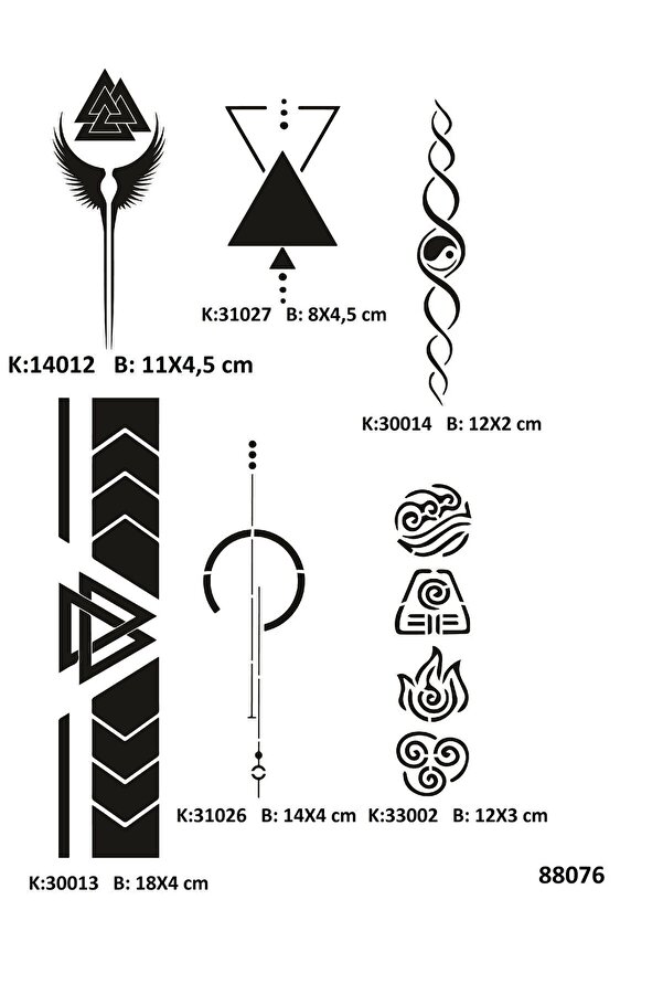 Ai̇rbrush Tattoo Şeri̇t Sırt Bacak Geçi̇ci̇ Dövme Kalıpları Seti̇ Spreysi̇z