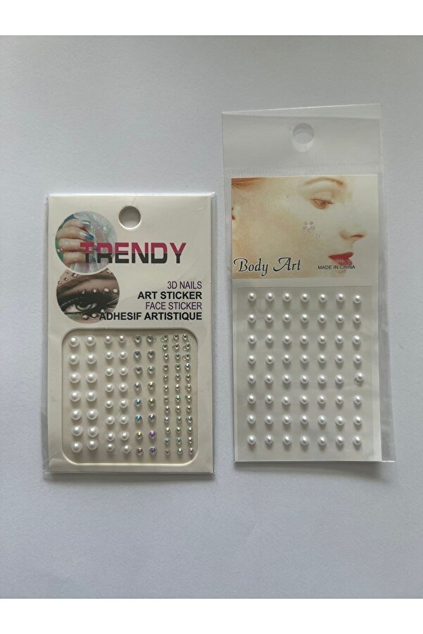 Ai̇rbrush Tattoo 2 Adet Bi̇rden Face Gems Yüz Süsleme Taşı Vücut Takısı Inci̇ Model