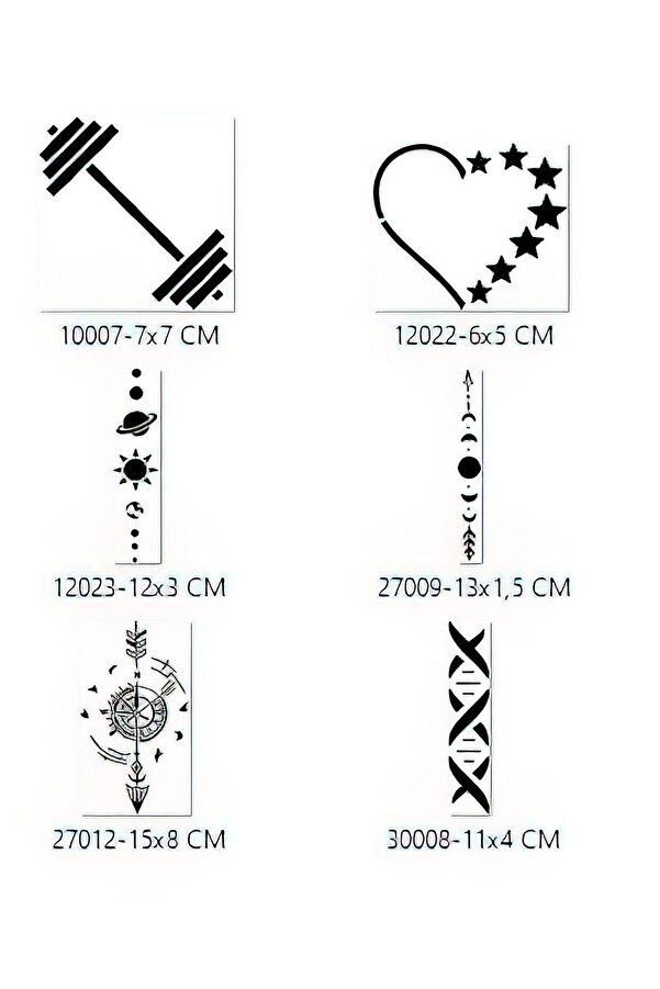 Ai̇rbrush Tattoo Şeri̇t Pusula Geçi̇ci̇ Dövme Şablonu Seti̇ Sadece Desen