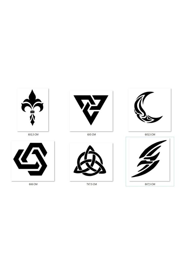 Ai̇rbrush Tattoo Tri̇bal Modeller Geçi̇ci̇ Dövme Şablonu Seti̇ Sadece Desen