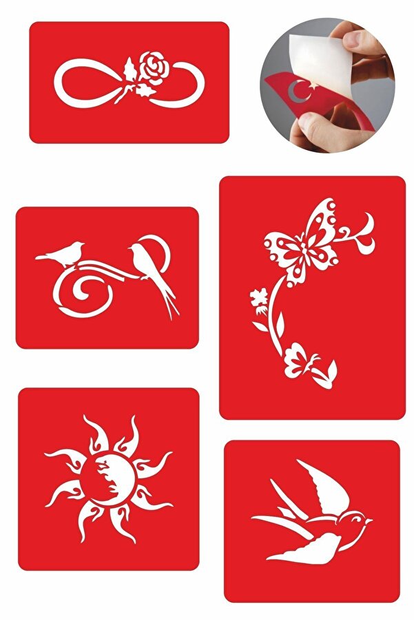 Ai̇rbrush Tattoo Bahar Sarhoşluğu 5 Adet Geçi̇ci̇ Dövme Kına Şablonu