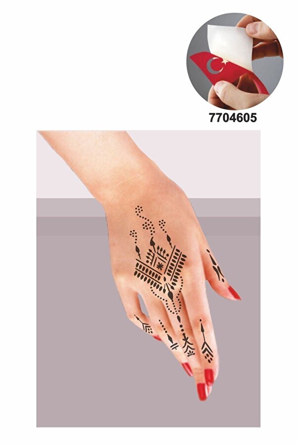 Ai̇rbrush Tattoo Mısır Moti̇fi̇ 5 Adet Geçi̇ci̇ Dövme Kına Şablonu