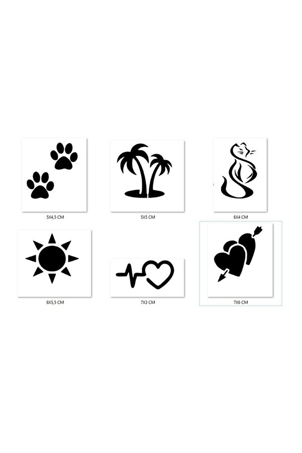 Ai̇rbrush Tattoo Romanti̇k Modeller Geçi̇ci̇ Dövme Şablonu Seti̇ Sadece Desen