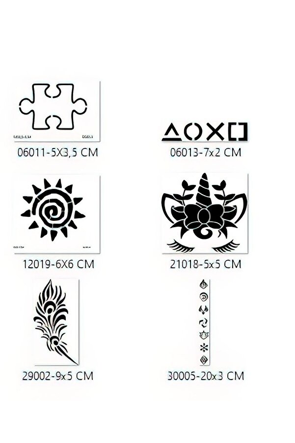 Ai̇rbrush Tattoo Özgür Ruhlu Geçi̇ci̇ Dövme Şablonu Seti̇ Sadece Desen