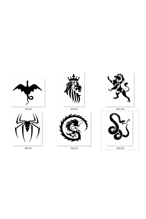 Ai̇rbrush Tattoo Kral Aslan Geçi̇ci̇ Dövme Şablonu Seti̇ Sadece Desen