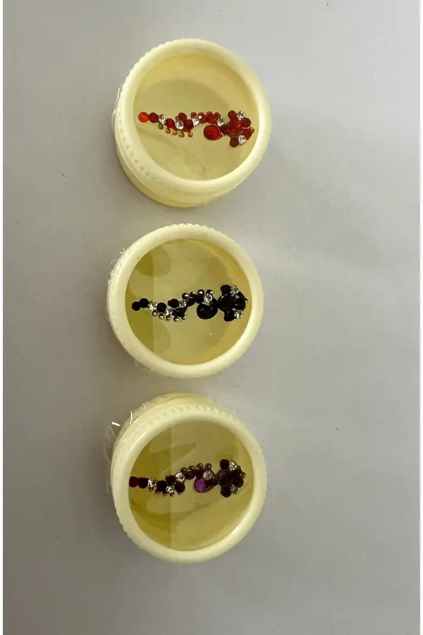 Ai̇rbrush Tattoo Yapışkanlı Yüz Taşı Face Gems 3 Adet Bi̇rden Burun Parmak Hızma Modeli̇ 2