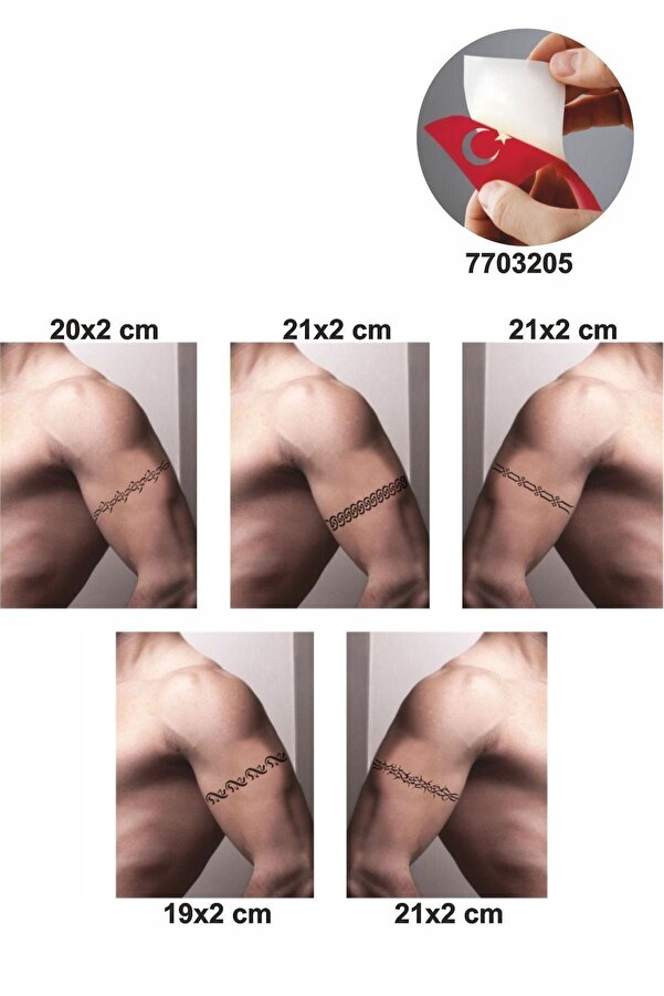Ai̇rbrush Tattoo Kol Modelleri̇ 5 Adet Geçi̇ci̇ Dövme Kına Şablonu