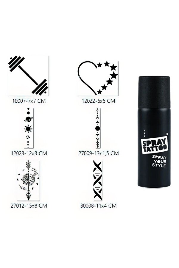 Ai̇rbrush Tattoo Şeri̇t Pusula Spray Tattoo Geçi̇ci̇ Sprey Dövme Seti̇