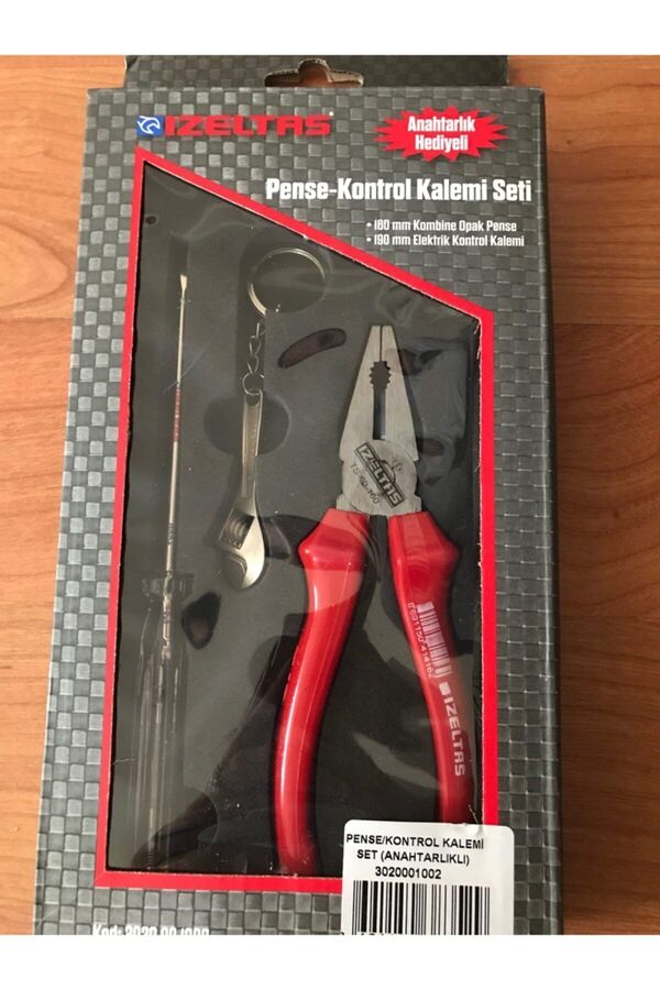 İzeltaş Pense Ve Kontrol Kalemi 2 Li Set Anahtarlıklı
