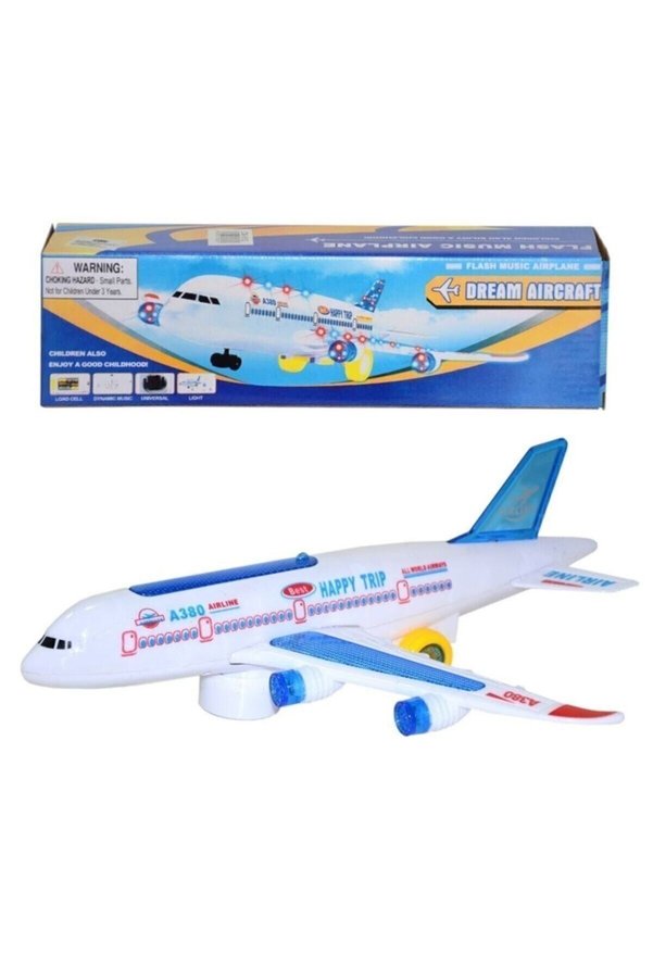 Genel Markalar Pilli Işıklı Sesli Uçak Airbus Pilli Oyuncak sdgnh 1038993