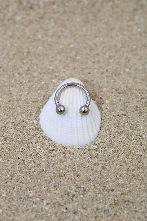 NOBLE GETTO Piercing Cerrahi Çelik Piercing Halka Kıkırdak Septum Tragus Conch Helix Silver Renk Top Çap 3 Mm