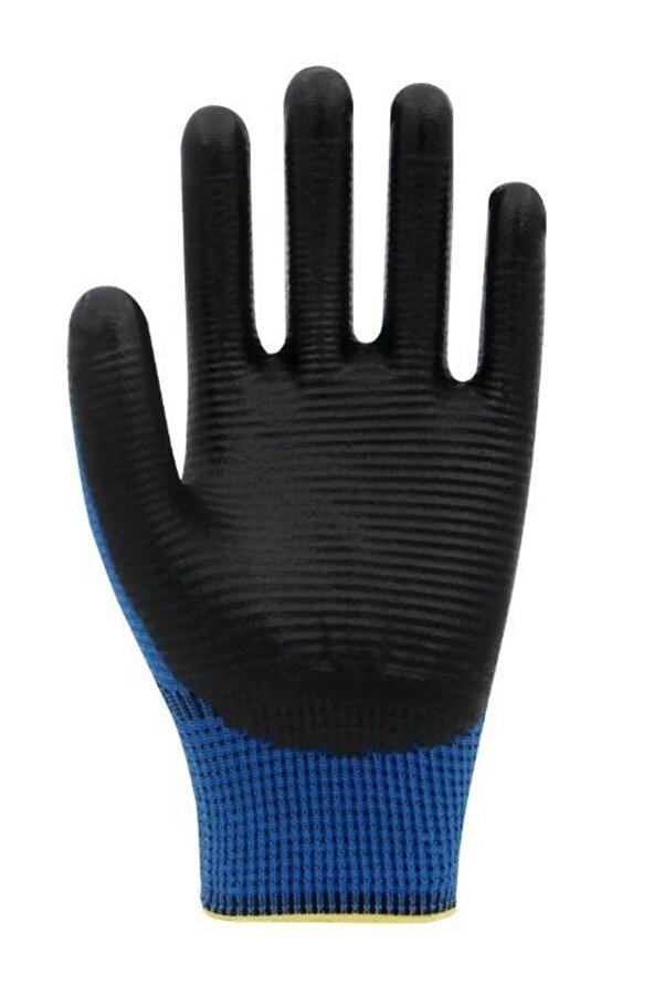 Beybi PN5 Zebra Polyester Örme Nitril Eldiven Mavi - 5 Çift