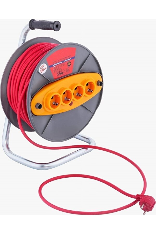 ozaslan Seyyar Çoklu Makaralı Uzatma Ara Kablosu 3*2.5 Mm (kalın) Işıklı 50 Metre