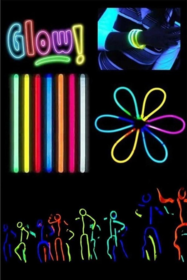 Glow Stick Parti Bilekliği Kolye Neon Işık Doğum Günü Partisi Cadılar Bayramı Halloween Düğün Floresan Sticks