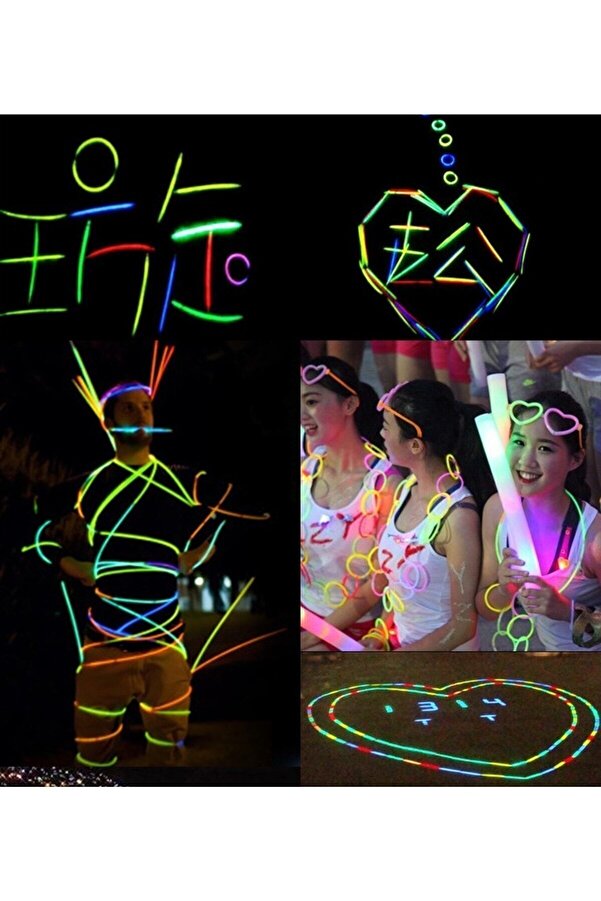 Glow Stick Parti Bilekliği Kolye Neon Işık Doğum Günü Partisi Cadılar Bayramı Halloween Düğün Floresan Sticks