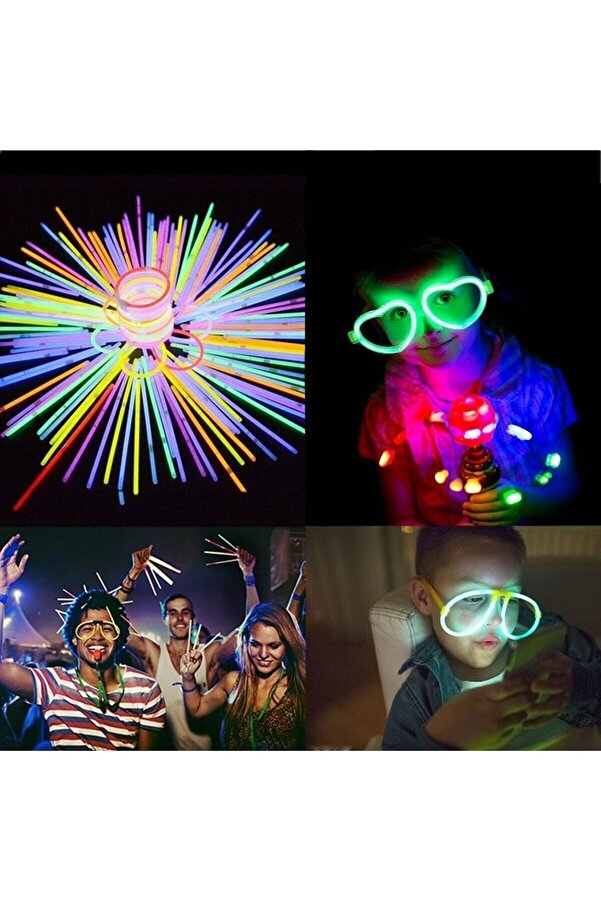 Glow Stick Parti Bilekliği Kolye Neon Işık Doğum Günü Partisi Cadılar Bayramı Halloween Düğün Floresan Sticks