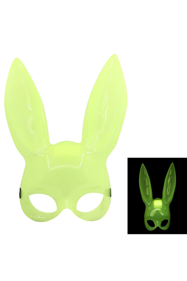 Go İthalat Karanlıkta Yanan Glow Floresan Tavşan Maskesi̇ 32X22 Cm (4130)