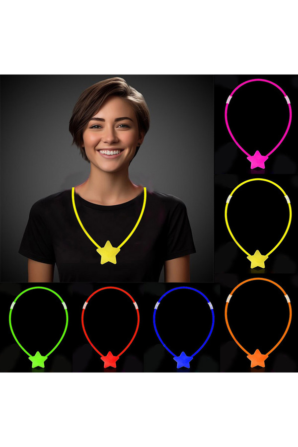Go İthalat Glow Sti̇ck Yıldız Kolye - Glow Kolye - Glow Sti̇ck Parti̇si̇ Yıldız Kolye 6 Adet (4130)