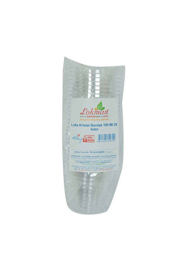Ethab Ti̇caret Lüks Kri̇stal Bardak Sert Plasti̇k Çay Kahve Su Otomat Bardağı 180 Ml 25 Li̇ 1 Paket