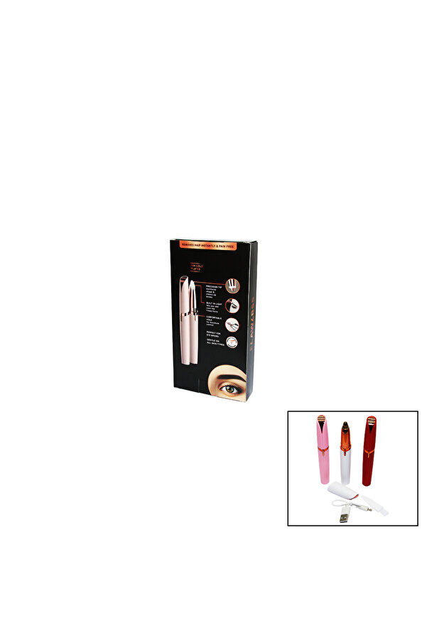Go İthalat Flawlbss Usb Şarjlı Kalem Modeli̇ Kaş Burun Yanak Kıl Maki̇nesi̇ (4457)