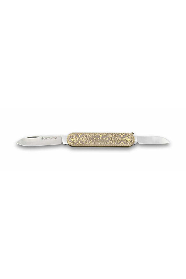 61804 Pi̇ri̇nç İşlemeli̇ Sürmene Çakısı 5,5 / 3,5 Cm - Çi̇ft Bıçaklı