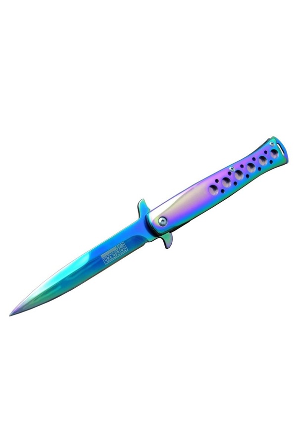Tac-Force 1111-D Ti̇tanyum Gökkuşağı Kamp Çakı 23 Cm - Metal Sap, Yarı Otomati̇k