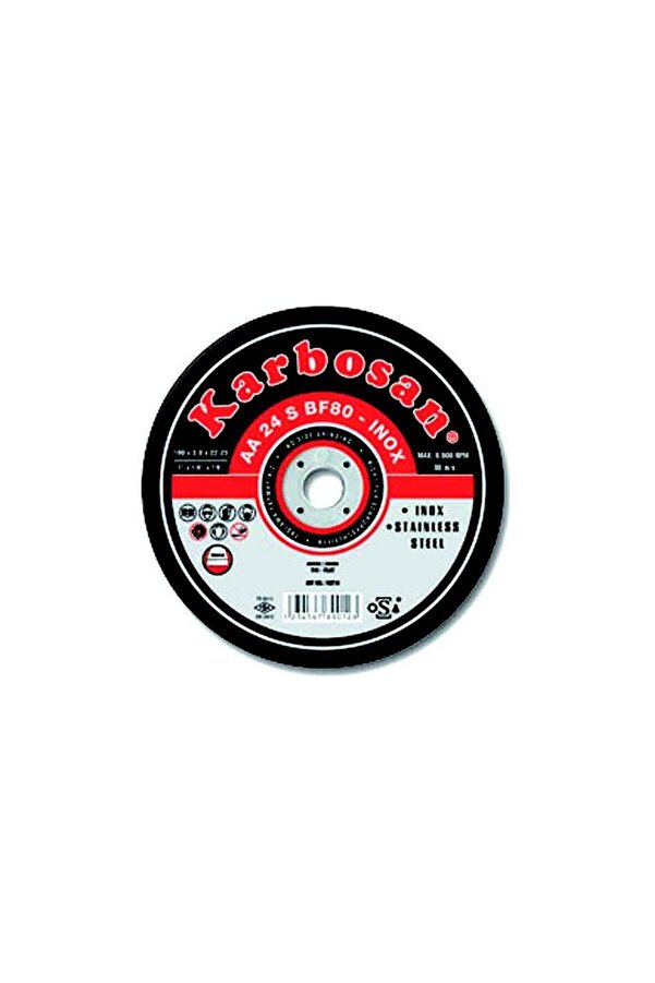 Karbosan Paslanmaz Çeli̇k (Inox) Kesme Di̇ski̇ Aa 54 R Bf80 115X1.0X22.23