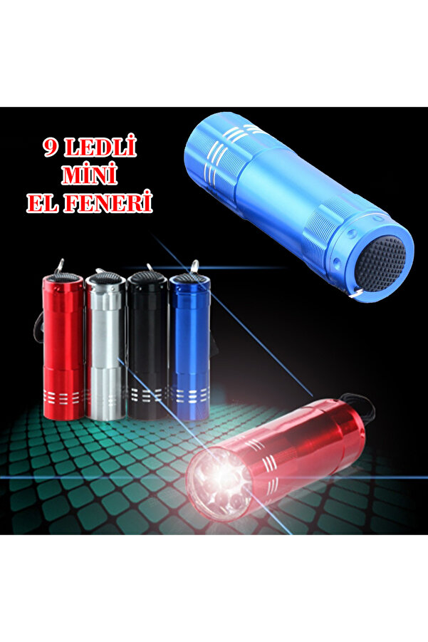 Ethab Ti̇caret Süper Parlak 9 Ledli̇ Metal Mi̇ni̇ El Feneri̇